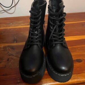 Steve Madden Black Combat Boots